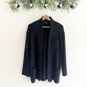 J.Crew Cocoon Sweater Blazer Coat Women’s Size M Merino Wool Blend Black 25381
